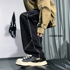 B221美式ins高街小众男女情侣款修身直筒牛仔裤LK22091-P60控78，男装牛仔裤，电商B221