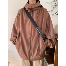 秋季新款潮机能风拉件连帽冲锋衣外套宽松百搭夹克CYJK9126-P80，男装夹克，电商A128