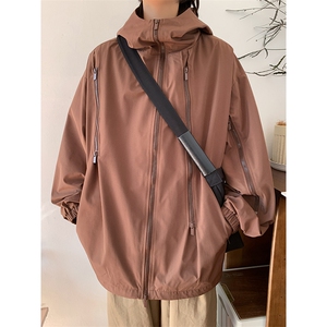秋季新款潮机能风拉件连帽冲锋衣外套宽松百搭夹克CYJK9126-P80图片