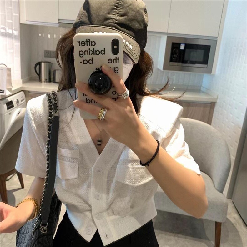 后腰露腰短上衣白绿两色现货，其它，XTZ style