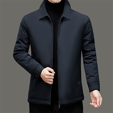 白鸭绒羽绒服中年男士翻领冬季保暖宽松休闲羽绒外套DDCQ671-P200，男装羽绒服，电商B212（原钱塘6029）