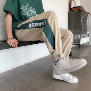 运动裤潮男休闲裤九分裤夏季宽松型条纹潮牌微弹直筒 KK044-P35图片