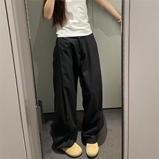 抖音品质现货廓形弯刀休闲褶皱直筒西裤610A-1-YX281-P48，男装西裤，星座610A-1