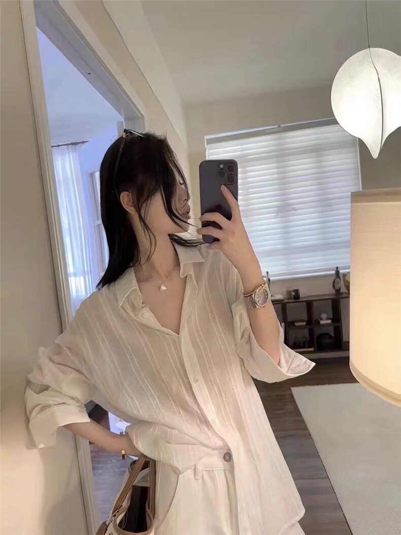 2025新款防晒衬衣亚麻材质,女装防晒衣,织己羊绒