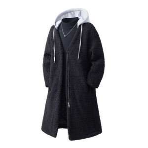 白底假两件中长款大码M-2XL连帽棉衣羊羔毛外套男YG7502P125控168,男装棉衣,星座227-7