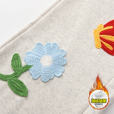 抖音得物高品质秋冬季重磅花卉刺绣潮流运动宽松加绒直筒休闲卫裤，男装休闲裤，电商A486-1
