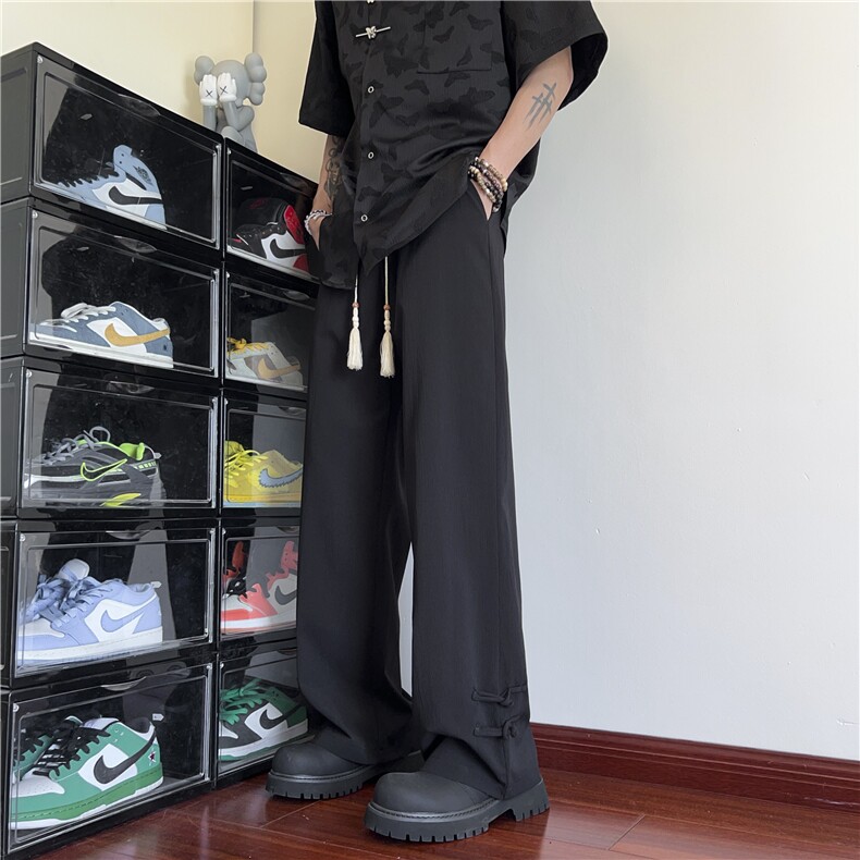 抖音品质新中式风夏季新款宽松休闲裤B315-K24061-特p30控58,男装休闲裤,电商B315
