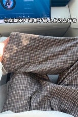 舒适感港风格子休闲裤复古慵懒风韩式潮款百搭长裤K805TP45控88，男装休闲裤，电商A102B