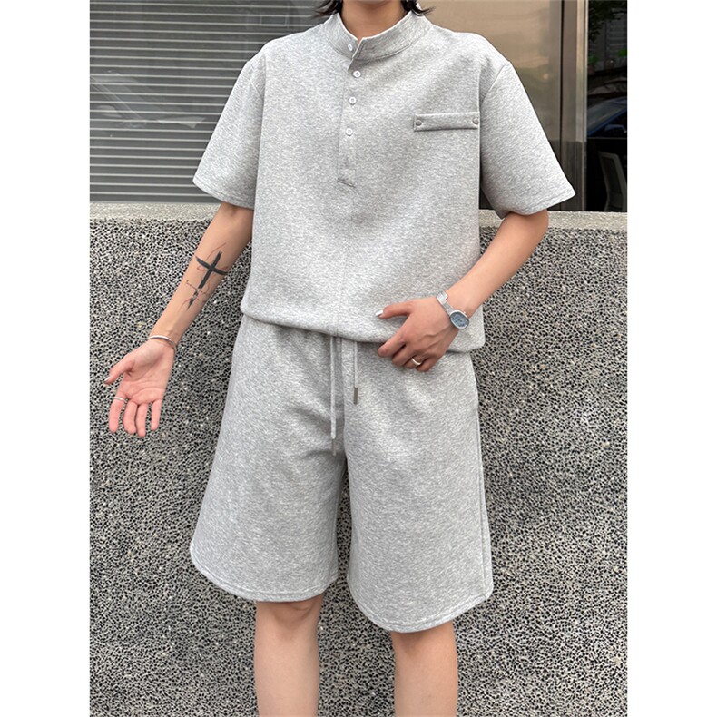 套装TZ099P70控98黑色浅灰色白花灰,男装休闲套装,星座213