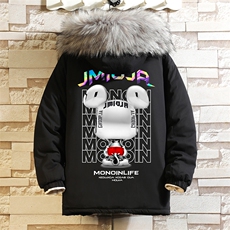 MM48214-P130冬季大毛领衣男士大码加厚袄男服砖墙，男装棉衣，电商A040A