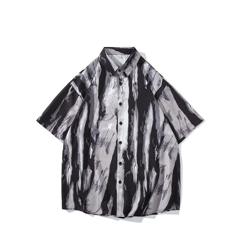 精品花衬衫男短袖夏季痞帅休闲上衣服外套翻领大码衬衣男A012P25,男装衬衫,电商A012