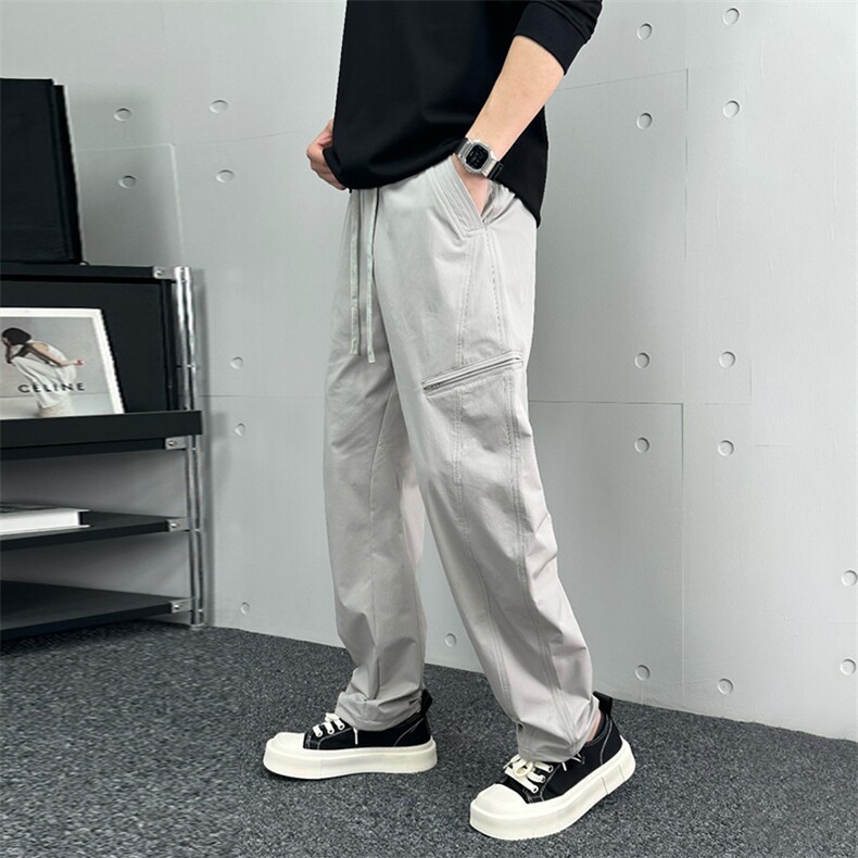 速干双拉链工装长裤男纯色百搭直筒休闲裤A329-K8708-P68,男装工装外套,电商A329