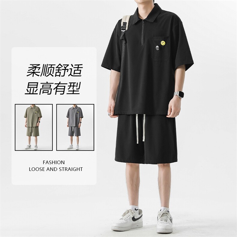 短袖t恤夏季时尚清爽青少年男生休闲运动套装TZ22-特批-70图片