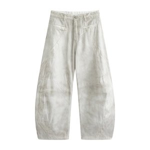 B225-K2266-P73-X98-水洗美式白色脏染裤复古图片