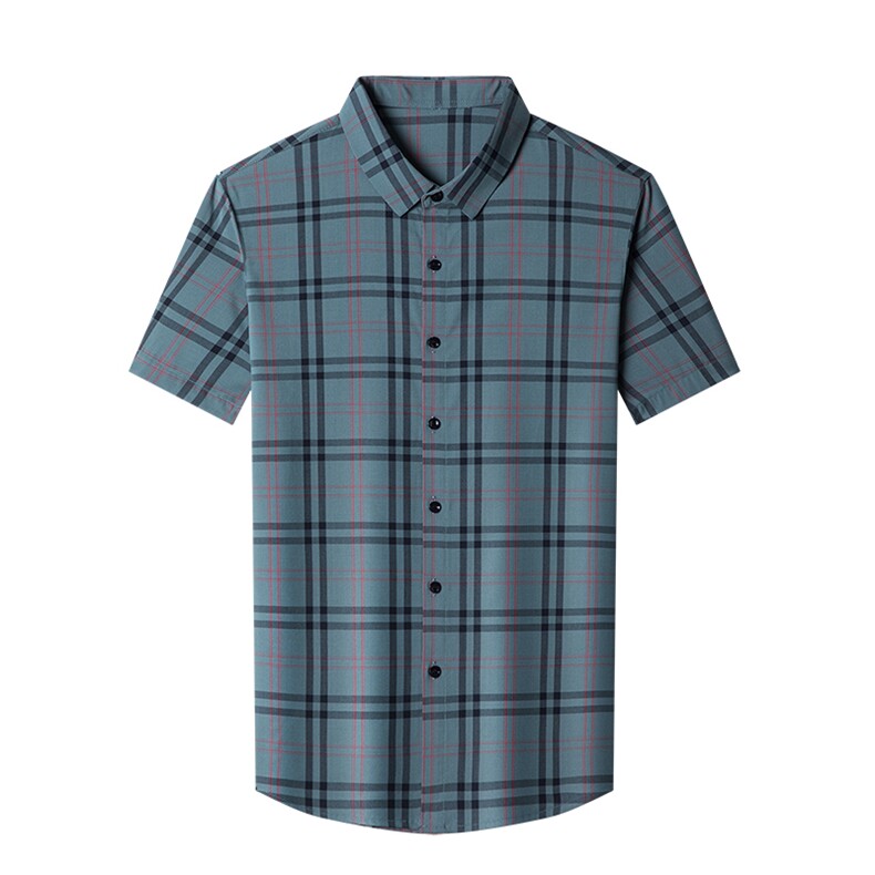 APc22221304钱塘2020-3夏季格子时尚休闲短袖精品衬衫P80,男装衬衫,钱塘207-3