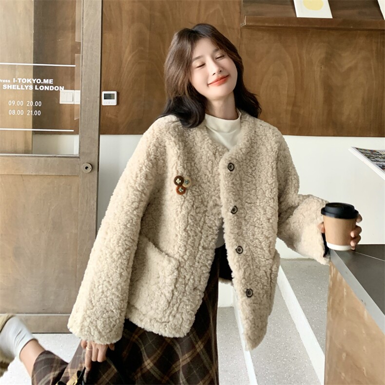 ，数据好。羊羔毛皮毛一体外套8876P195K298,女装棉衣/棉服,2C201