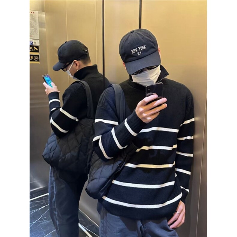 毛衣男女秋装ins慵懒风bf复古软糯套头拉链针织衫MY5007,男装针织衫/毛衣,星座516A