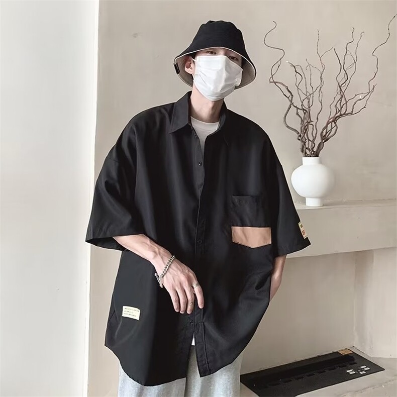 日系五分袖春夏季新款衬衫潮SC2202P32,男装衬衫,星座1116-2