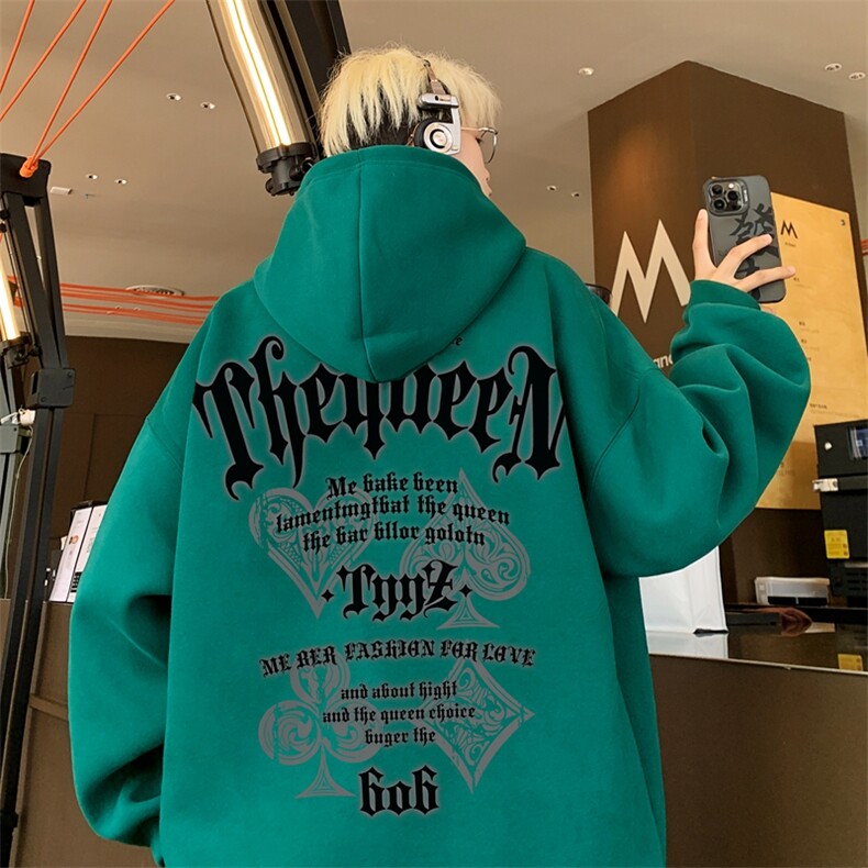 直播460克超厚潮牌重磅纯色连帽卫衣力推男XZ517A-2-WY8843-P68图片