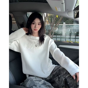秋季美式高街cleanfit凹凸字母钢印打底长袖袖货号C25186P45图片