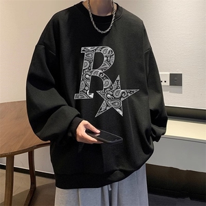 特大码薄款套头卫衣春秋加肥加大号纯棉休闲长袖胖子肥佬打底衫男图片