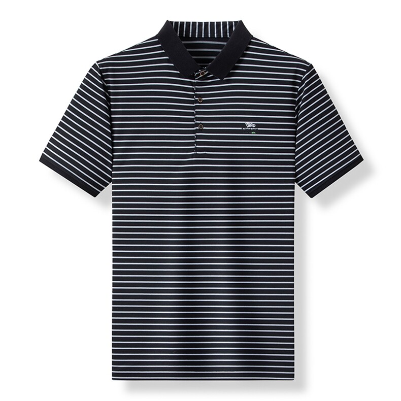 2023夏轻熟风刺绣翻领Polo衫意式小资翻领半截袖体恤，男装Polo衫，电商B212（原钱塘6029）