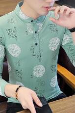8812长袖t恤男士韩版潮牌打底衫秋衣中国风立领POLO衫男装潮，男装T恤，电商D310（原电商305）