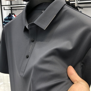 polo衫中年商务休闲男装夏季新款男士短袖T恤半袖翻领宽松上衣服图片