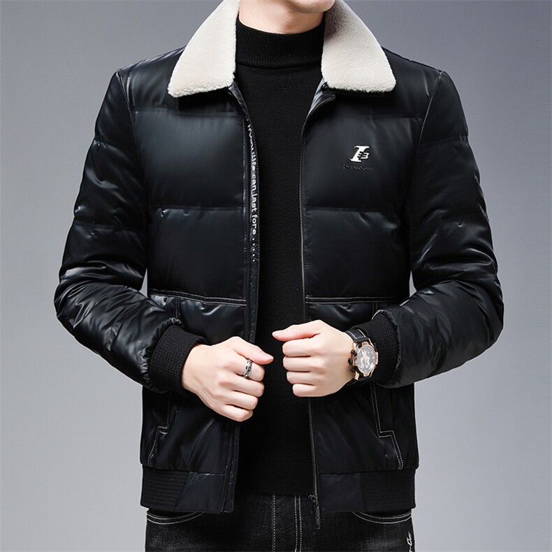 冬季翻领羽绒服男商务冬季可脱卸毛领厚款保暖外套ZA67726-P290,男装羽绒服,电商B212（原钱塘6029）