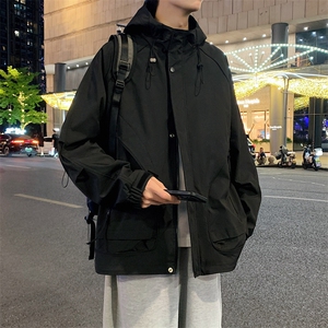 冲锋衣外套男士春秋季新款宽松连帽休闲工装夹克潮流JK217--P78图片