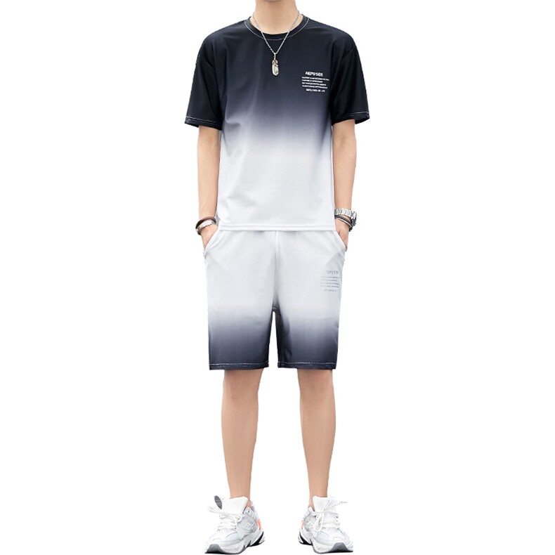 男士短袖裤休闲套装运动青少年韩版潮流帅气夏季衣搭配V9908-P45,男装T恤,星座509