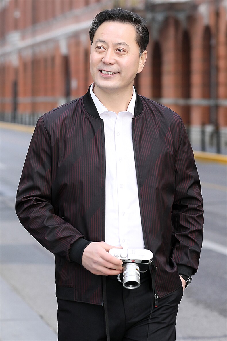 B-N9901男士2023年秋季新款长袖薄款休闲拉链夹克棒球领潮流P73,男装夹克,电商B360