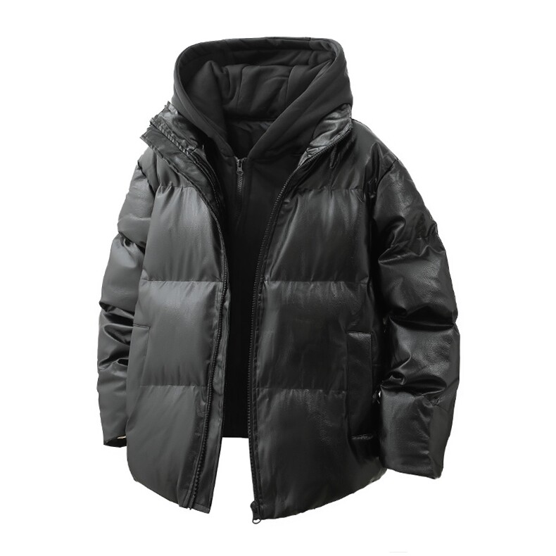 支持二开假两件PU皮绵服皮棉衣外套男 8573-P90 控138 85733-P102图片