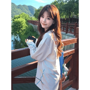 美式高街解构工艺速干长袖T恤衫男女款防晒上衣户外运动骑行服潮图片