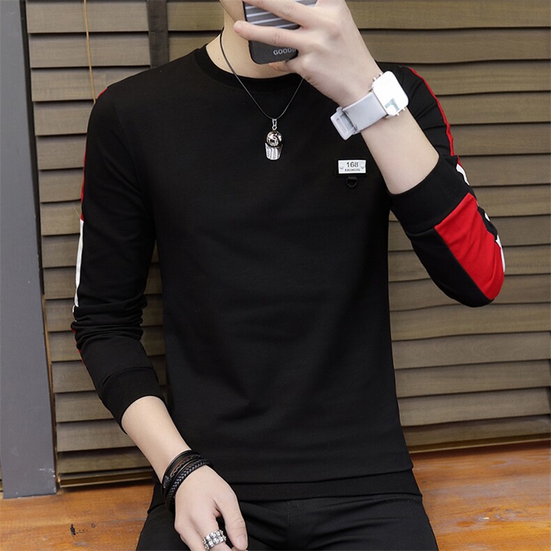 款6606-P38韩版男士休闲卫衣青少年时尚简约潮流修身百搭男上衣,男装T恤,电商D310（原电商305）