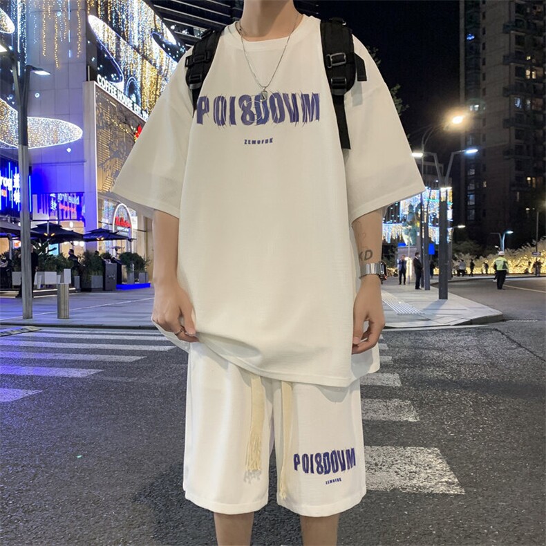C522P39夏装青年男生运动休闲套装文艺青年短袖短裤,男装休闲套装,星座512-6