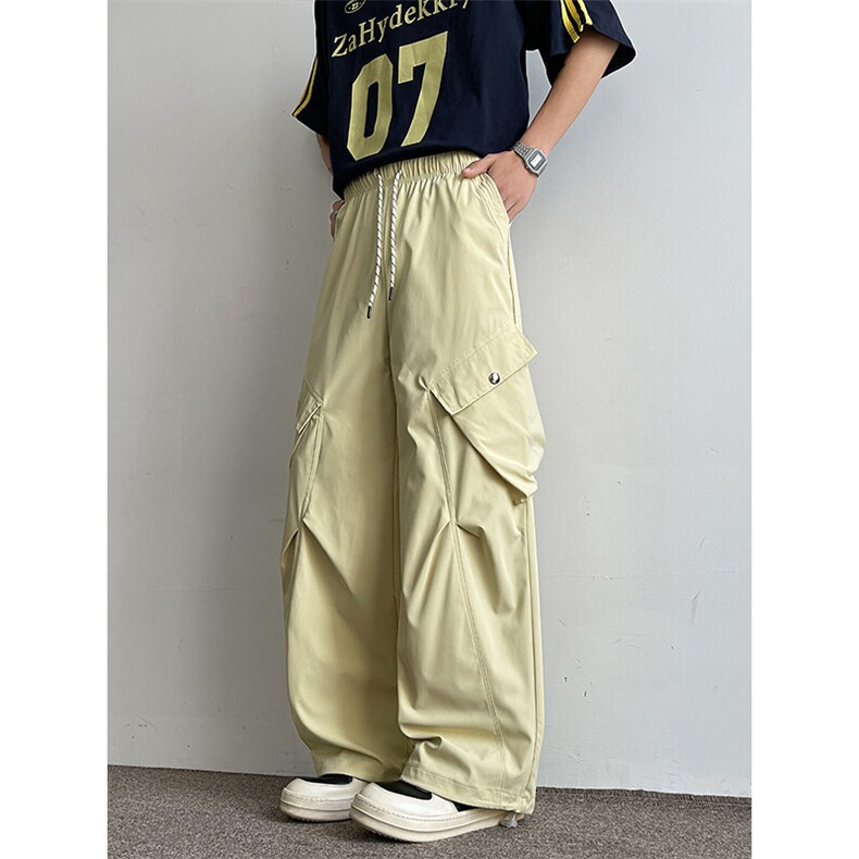 D206-18XL-M冰丝复古阔腿工装裤男宽松大口袋美式拖地裤男K9145,男装工装外套,电商D206-1
