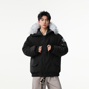 现货-美式复古派克服毛领棉服冬季保暖棉衣218-7-M133-P135-控188图片