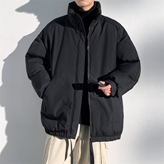 现货冬季美式休闲加厚雪山外套夹克立领纯色三防户外工装棉服，男装夹克，电商A486-1
