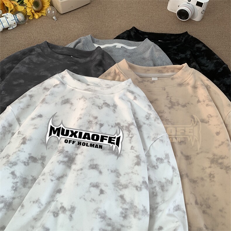 260克重磅扎染德绒圆领打底衫【有货】C403A-DR25272RL-P25，男装T恤，电商C403A