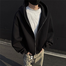 美式短款连帽卫衣纯色百搭情侣春季新款帽衫卫衣外套男109-P68，女装短外套，电商C213(原B265)