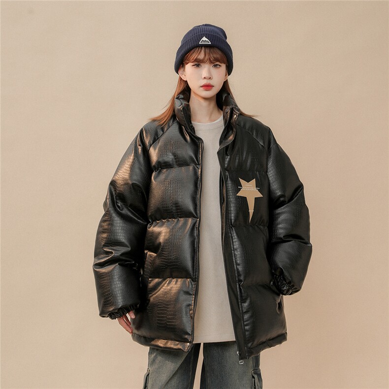 1中性风鳄鱼纹印花字母设计大码M-5XL潮流棉衣男MY77730P128控168，男装棉衣，星座226-2