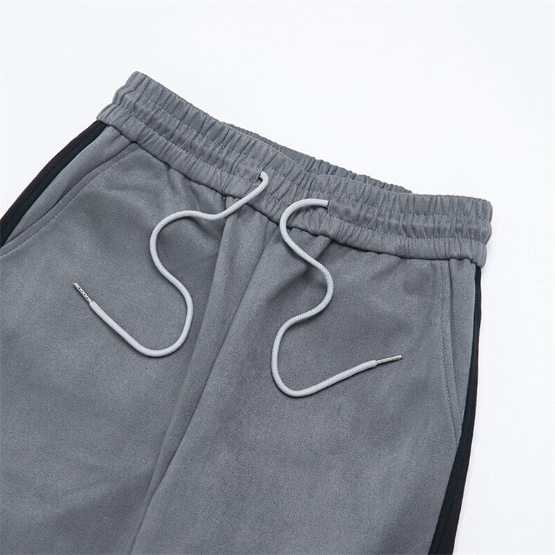 白底麂皮绒休闲裤直筒裤哈伦裤长裤A014-DY25218-P60控88,男装休闲裤,电商A014