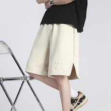 XZ-904-DK01-P40-控582024夏季美式复古麂皮绒纲印压花短裤日系，男装休闲裤，星座904