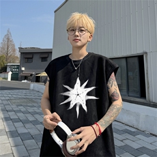 麂皮绒背心坎肩男T恤美式港风潮JB439-特P19控38，男装背心/马甲，电商B370