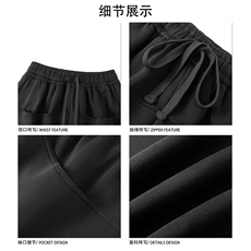 美式风格痞帅潮流宽松休闲抽绳直筒百搭简约七分裤K749TP38控68，男装休闲裤，电商A102B
