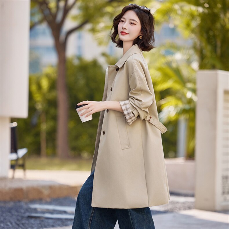 风衣外套女2026新款春秋英伦风中长款小个子早秋高级感妈妈大衣潮,女装风衣,微微衣阁