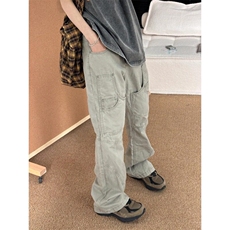 工装裤男女春秋款美式复古贴布多口袋伐木休闲裤潮牌KNZ20，男装休闲裤，星座1116A（原606A-3）