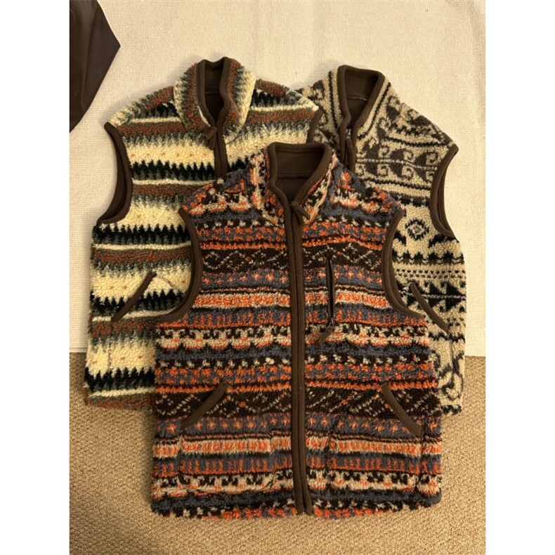 羊羔毛复古马甲1302-GS09-P78成分聚酯纤维，男装背心/马甲，星座1302