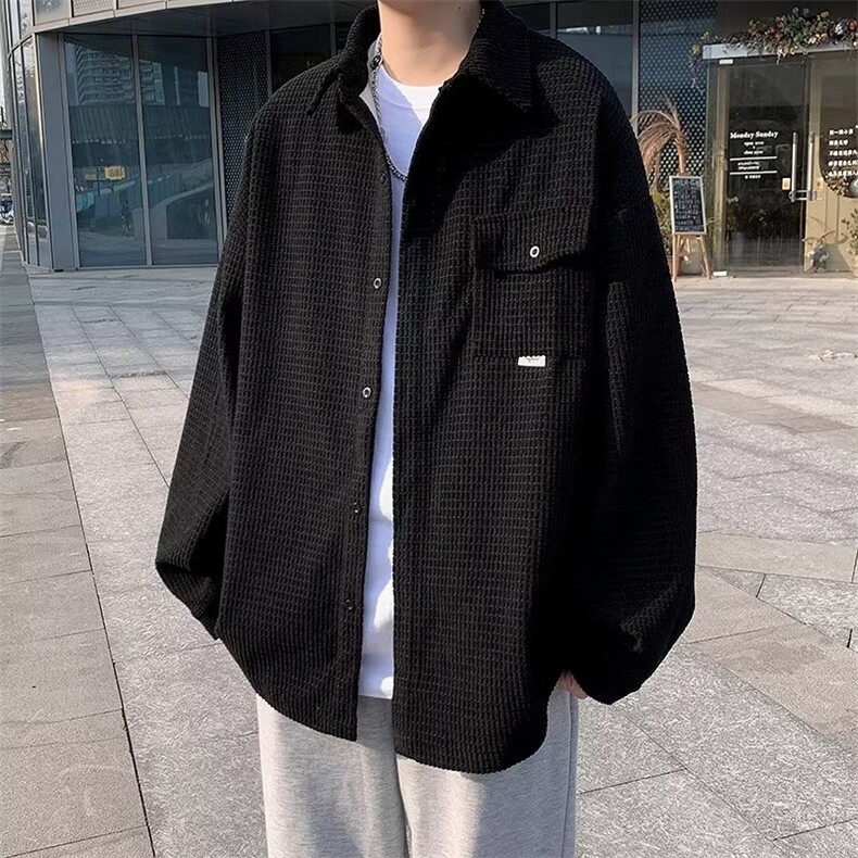 新款夹克翻领外穿拉链青春流行气质男标准秋冬长袖潮流日系LCS43图片
